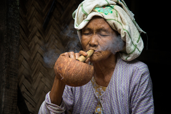 Burmese Woman Smoking