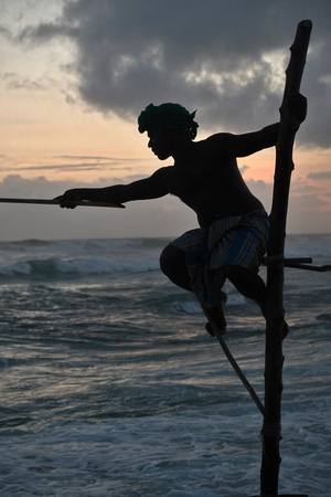 Stilt Fisherman At Sunrise